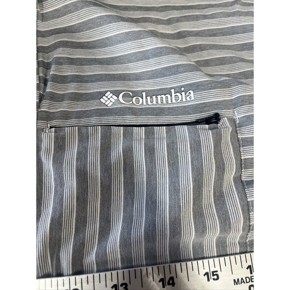 COLUMBIA Men's Short Sleeve Button Down Omni-Shade Vented Gray Stripes Medium - Picture 5 of 6